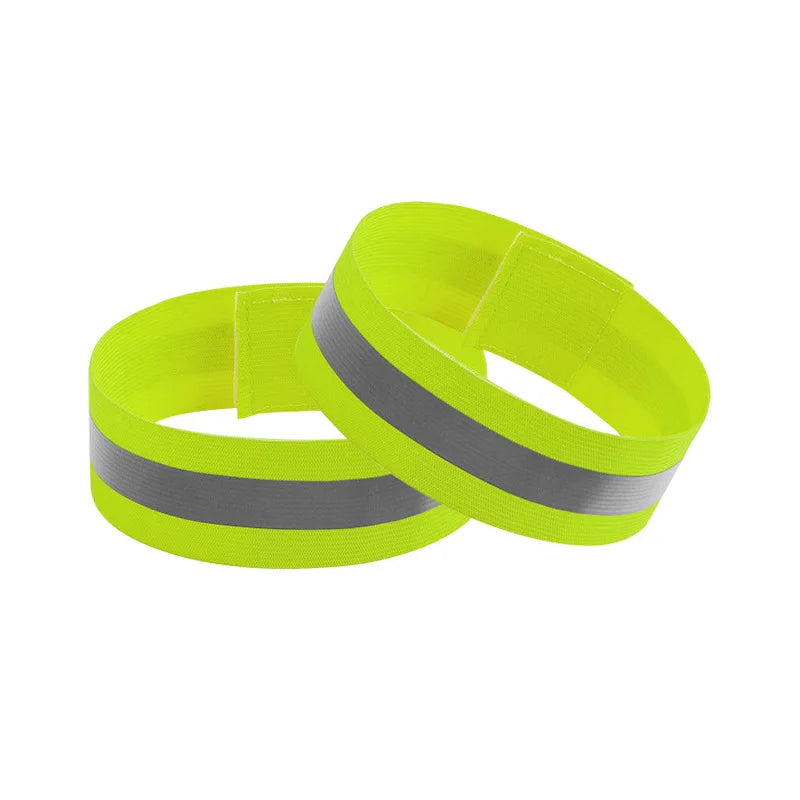 1 Pair Reflective Bands Elastic Armband Wristband Ankle Leg Straps Kids Safety Reflector Outdoor Night Cycling Jogging Running