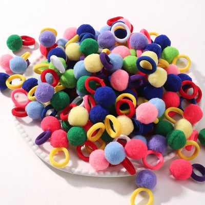 Kids Plush Ball Hair Bands Soft Comfortable Scrunchies - Smarsty