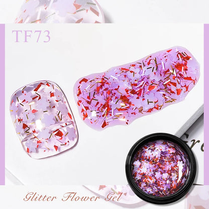 Pink Dried Flower Gel Nail Polish for Fairy Nail Art - Smarsty