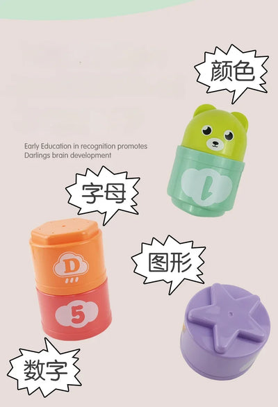 Kid Brain Response Battle Fold Cup Hand Speed Competition Fold Cup Baby Stack Game Early Education Puzzle Train Board Games Toy - Smarsty