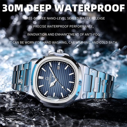 Luxury Waterproof Men’s Quartz Wristwatch with Luminous Dial - Smarsty