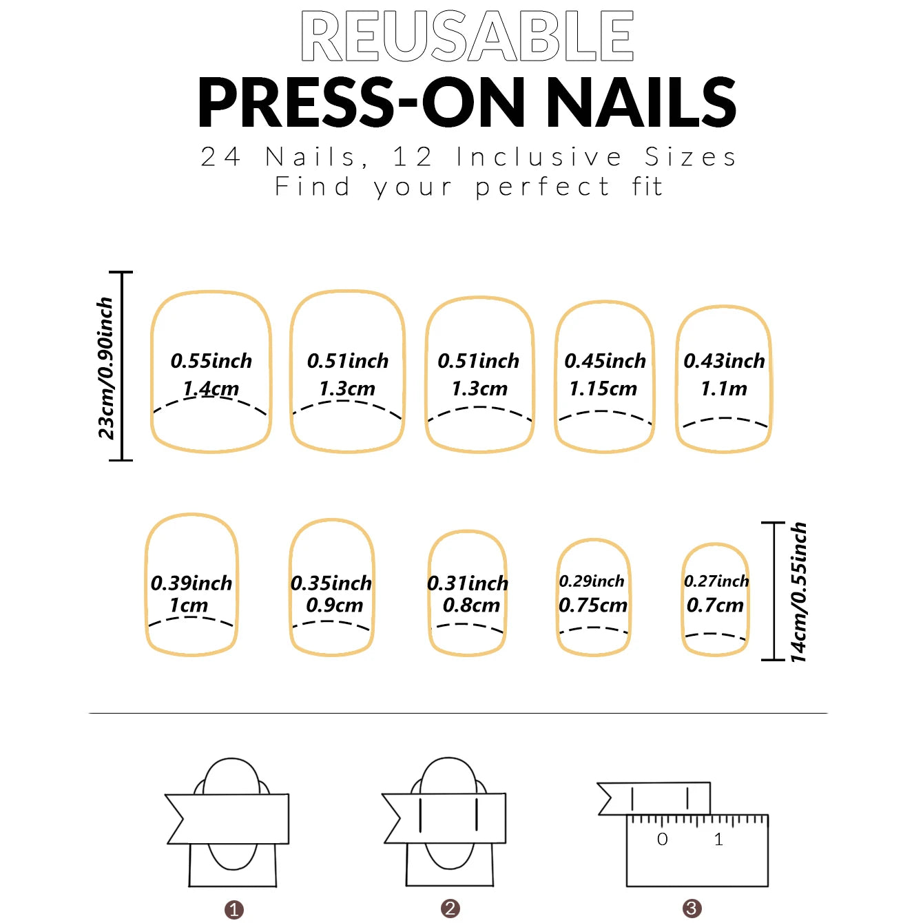 24 Piece Long French Minimalist Color Matching Nails Set - Smarsty