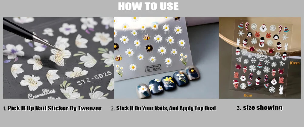 3D Kawaii Cartoon Nail Art Stickers for Manicure - Smarsty