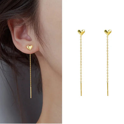 Rose Gold Drop Earrings with Zircon Crystals for Women - Smarsty