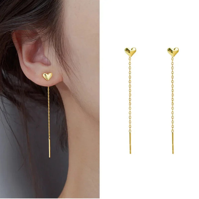 Rose Gold Drop Earrings with Zircon Crystals for Women - Smarsty