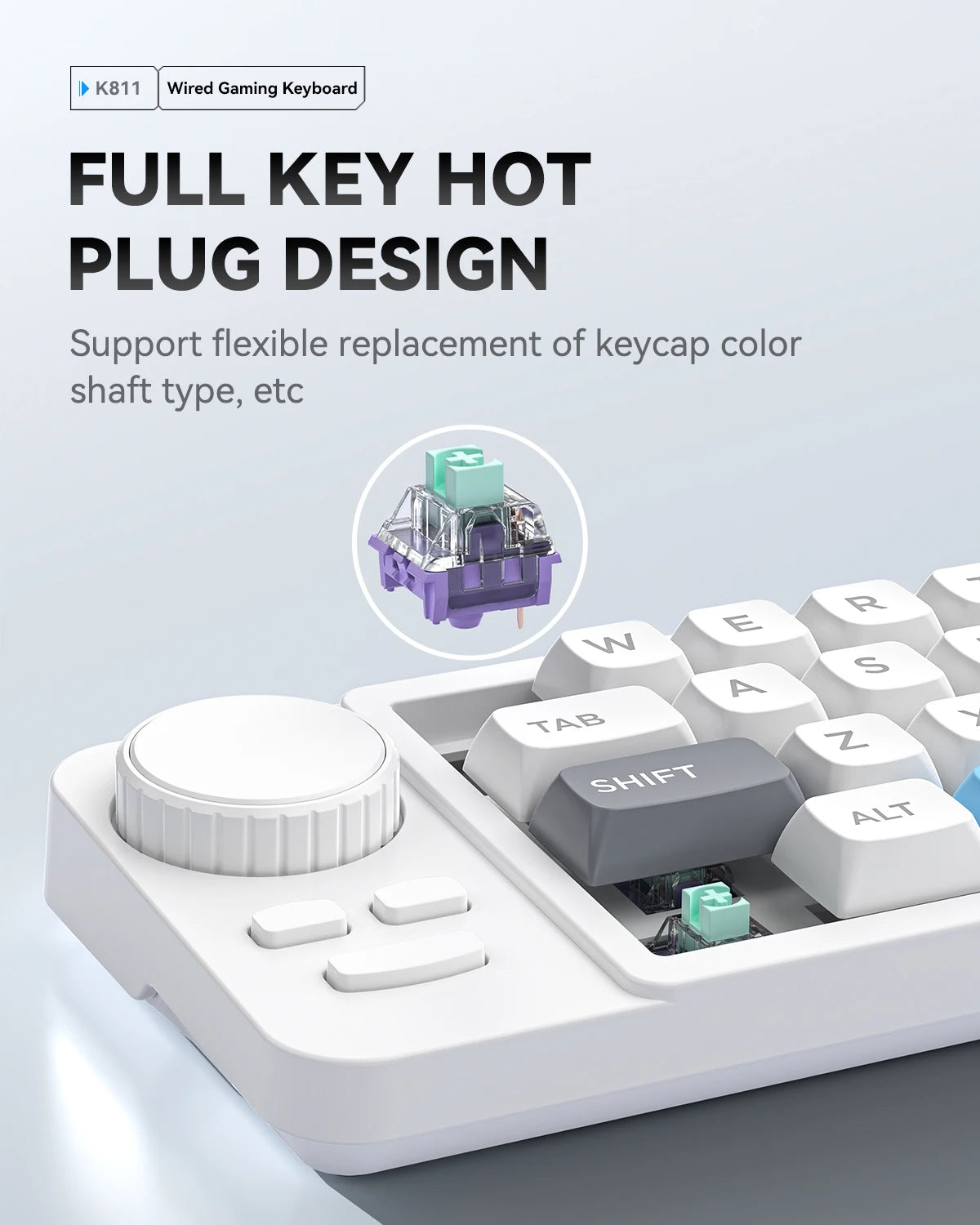 Hot Swap Mechanical Keyboard With Volume Scroll Keypad