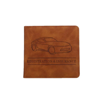 Car Registration Driver's License and Insurance Card Holder - Leather Vehicle Glove Box Automobile Documents Paperwork Organizer - Smarsty