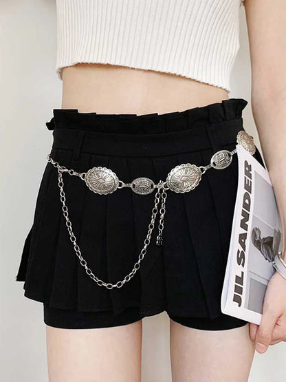 Women’s Bohemian Silver Metal Waist Chain Belt - Smarsty