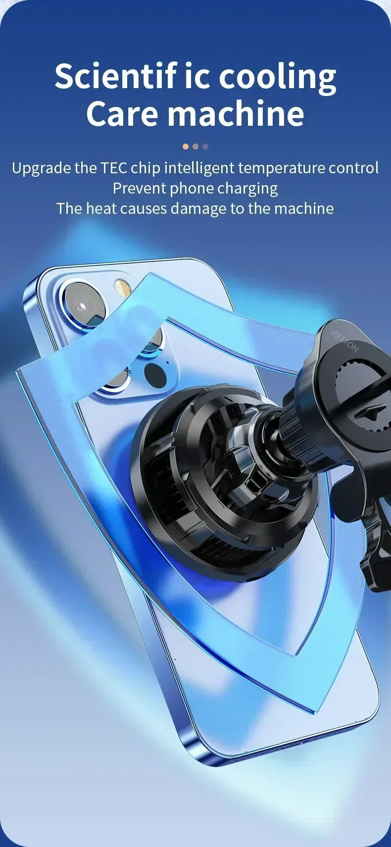Cooling Magnetic Car Wireless Charger for iPhone MagSafe - Smarsty