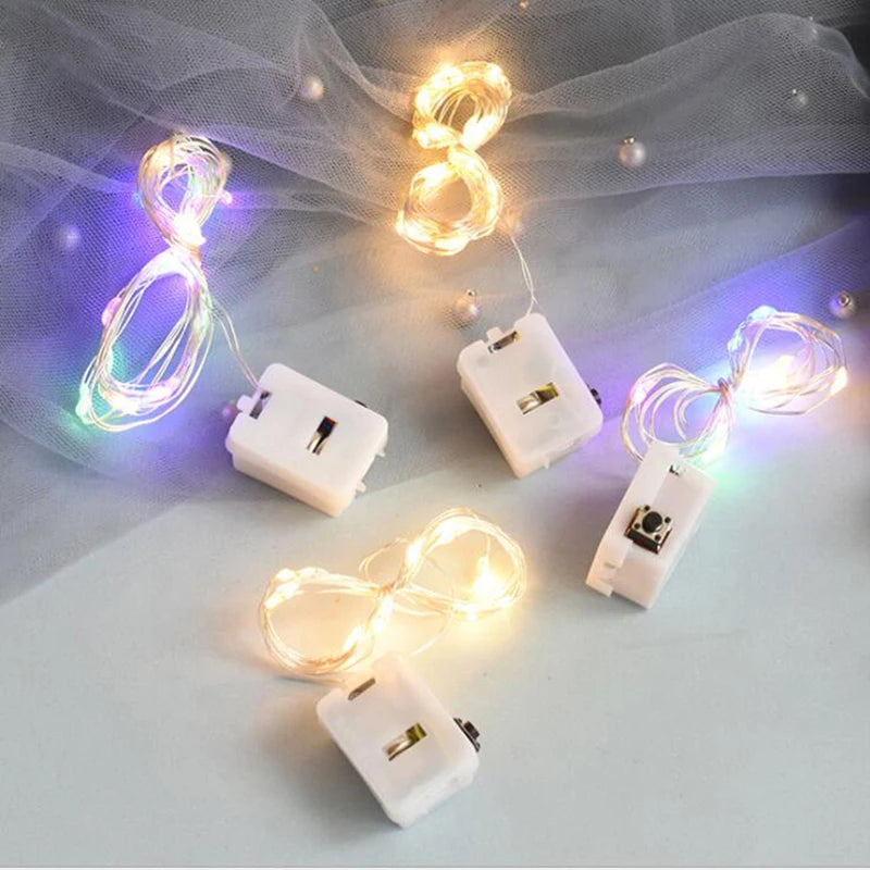 10pcs LED String Lights Battery Powered Colored Atmosphere Fairy Garlands Light  For Outdoor Room Wedding Party Festival Decor - Smarsty
