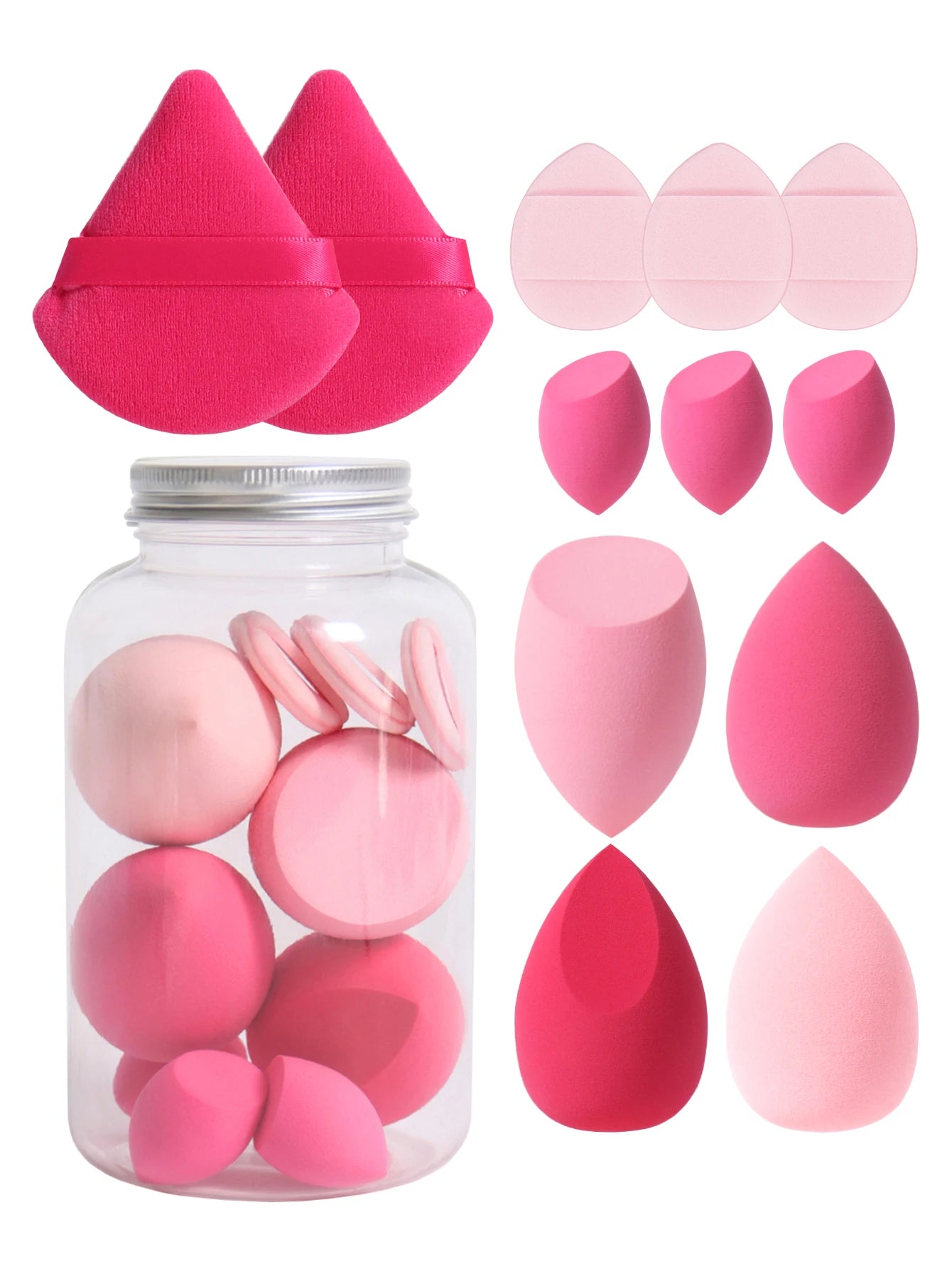 12Pcs Latex-Free Makeup Sponge Set for Flawless Application - Smarsty