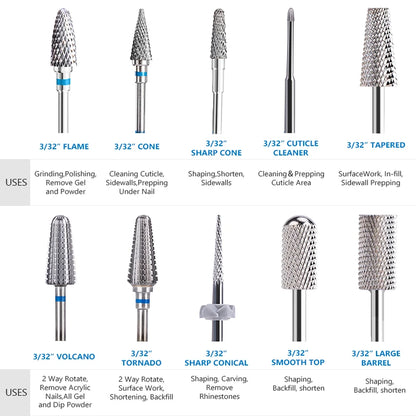 Electric Nail Drill Bit Stainless Steel for Manicure - Smarsty