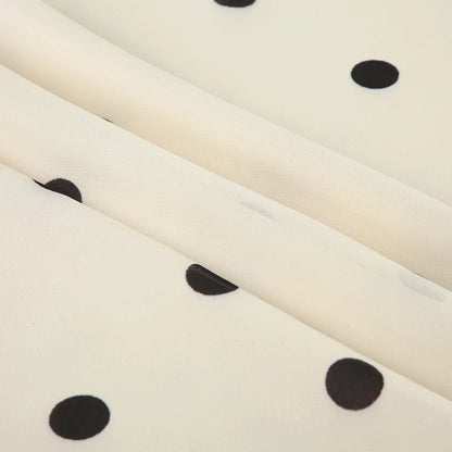 BIIKPIIK Casual Women Polka Dot Skirts Lettuce Trim Beige Elegant Midi Skirts Streetwear Simple All-match Bottom Clothing Spring - Smarsty