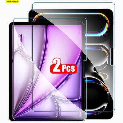 2Pcs Tempered Glass Screen Protector For ipad Pro Air 13 11 2024 M4 M2 Air 5 4 Pro 12.9 11 M3 M5 2025 Film - Smarsty