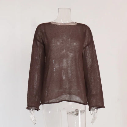 Elegant Sweater Women 2024 Summer Autumn Casual Fashion Loose Women Pullovers Chic Pink White Jumper Sueter Mujer - Smarsty