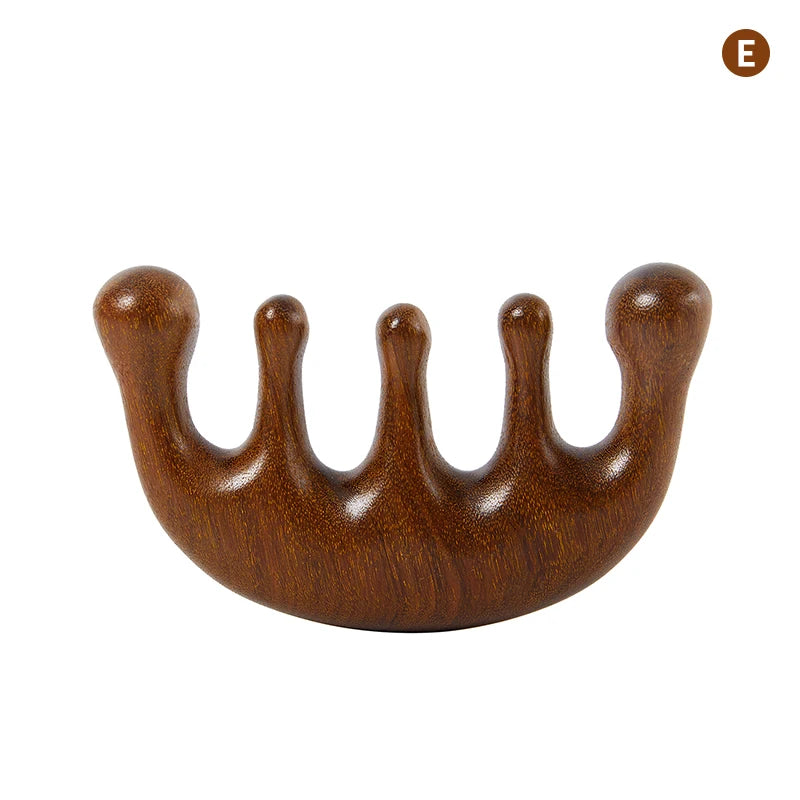 Natural Sandalwood Gua Sha Massage Comb for Stress Relief - Smarsty