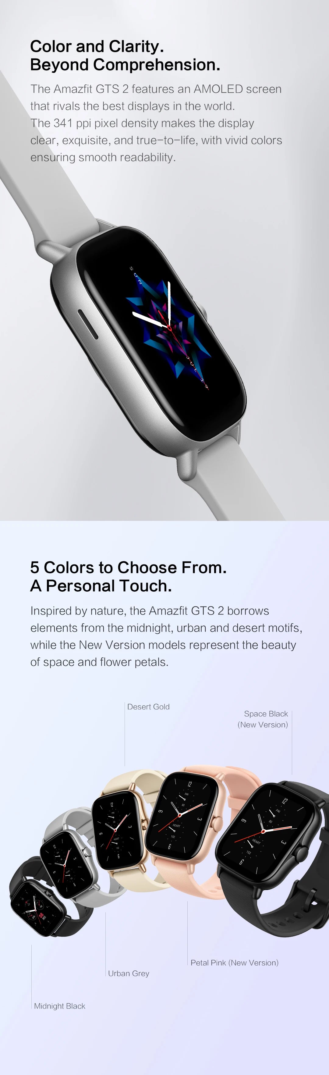 Amazfit GTS 2 Smartwatch with Health Tracking Features - Smarsty