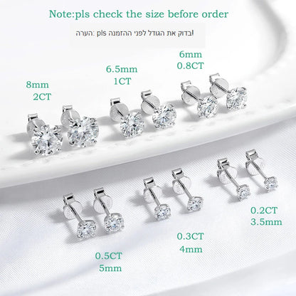 GRA Certified Moissanite Stud Earrings Sterling Silver - Smarsty