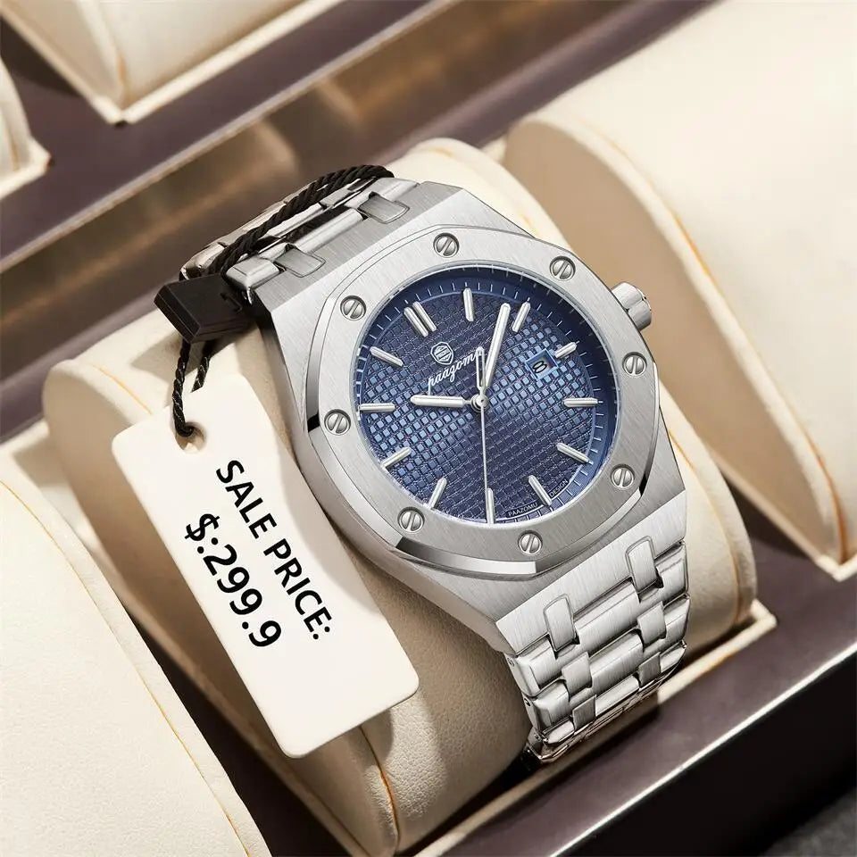 Luxury Waterproof Quartz Watch with Luminous Date Feature - Smarsty
