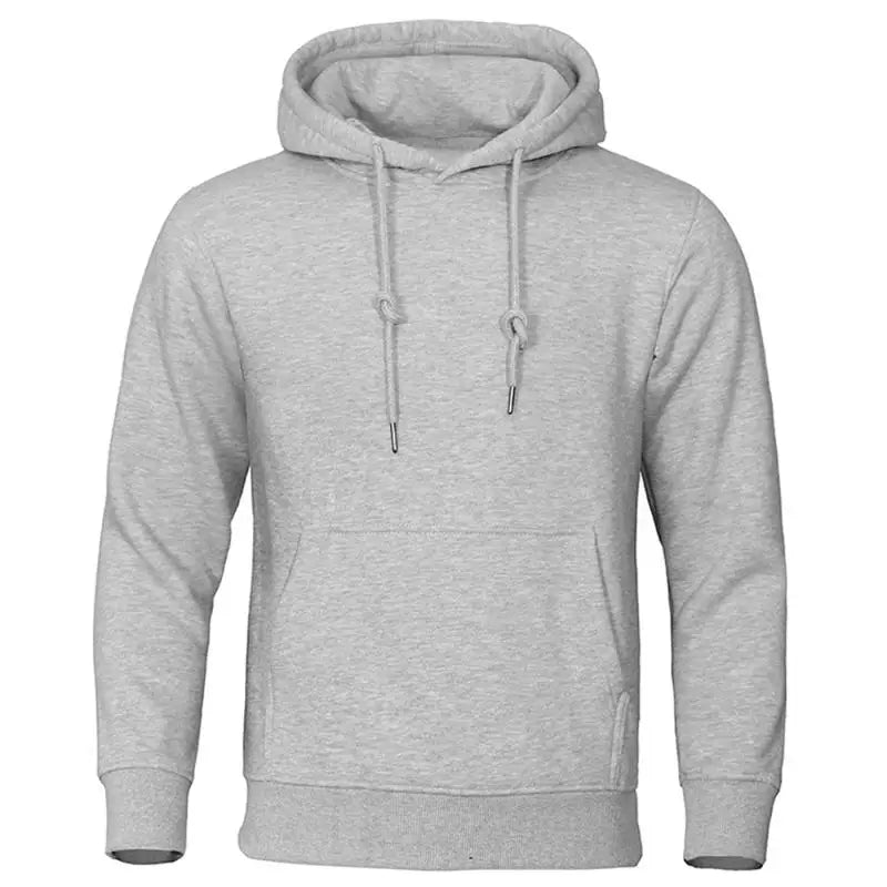 Autumn Winter Men Fleece Warm Mens Sweatshirt Casual Solid Color Streetwear Pullovers Sport School Fashion Hot Sale Hoodies - Smarsty