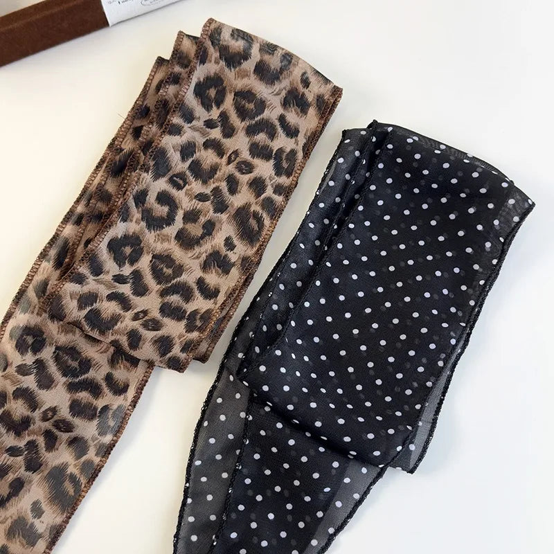 Animal Print Scarf Belt Satin Hair Band for Women - Smarsty