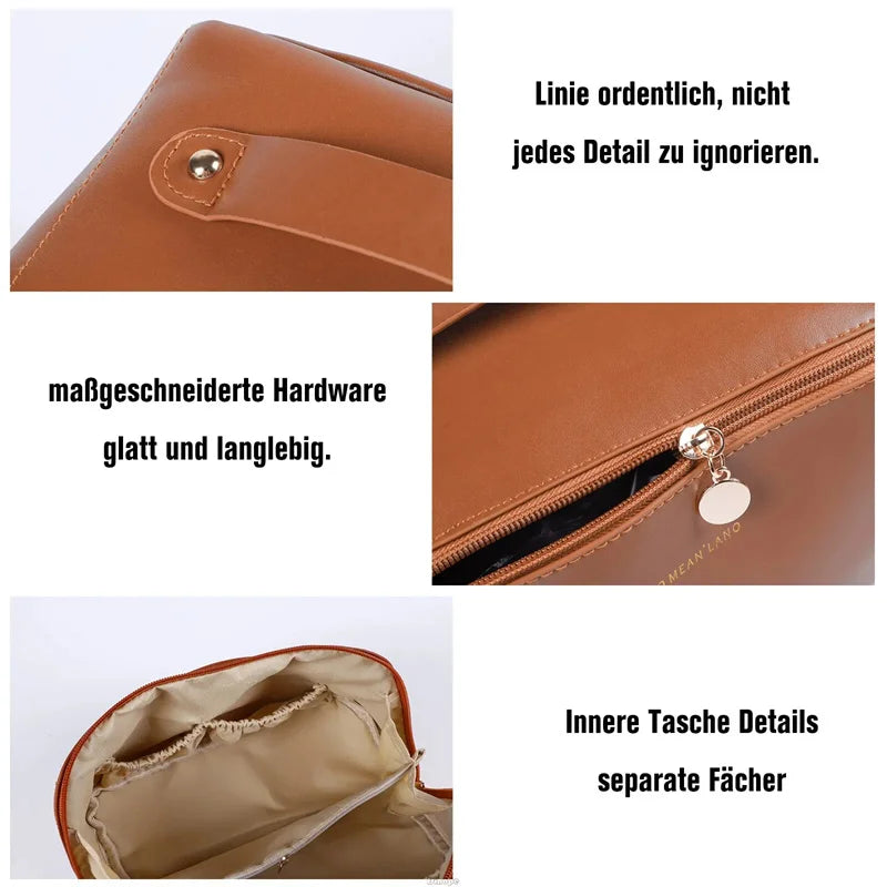 Fashion Portable PU Leather Large Capacity Travel Cosmetic Bags Makeup Pouch Women Waterproof Bathroom Multifunction Wash Bag - Smarsty