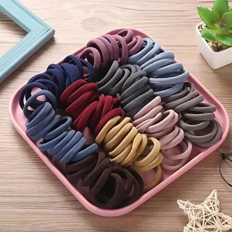 50 Pack Nylon Scrunchies Soft Stretchy No Damage Hold - Smarsty