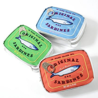 Canned Sardines Style Storage Bag Cute Bath Travel Bag Creative Portable Fashion Zipper Multi-function Soft for Weekend Vacation - Smarsty