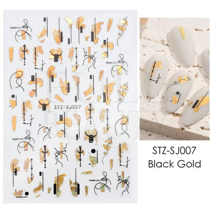 3D Holographic Geometry Nail Stickers for Stunning Decor - Smarsty