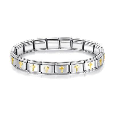 Womens Stainless Steel Charm Bracelet Elastic Fashion Bangle - Smarsty
