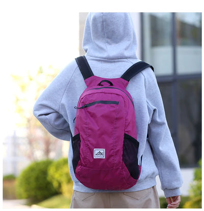 18L Portable Foldable Backpack Folding Mountaineering Bag Ultralight Outdoor Climbing Cycling Travel Knapsack Hiking Daypack by Smarsty
