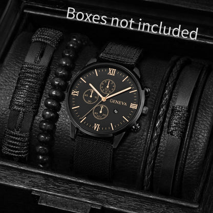 Men's Fashion Quartz Watches Set with Nylon Bands - Smarsty