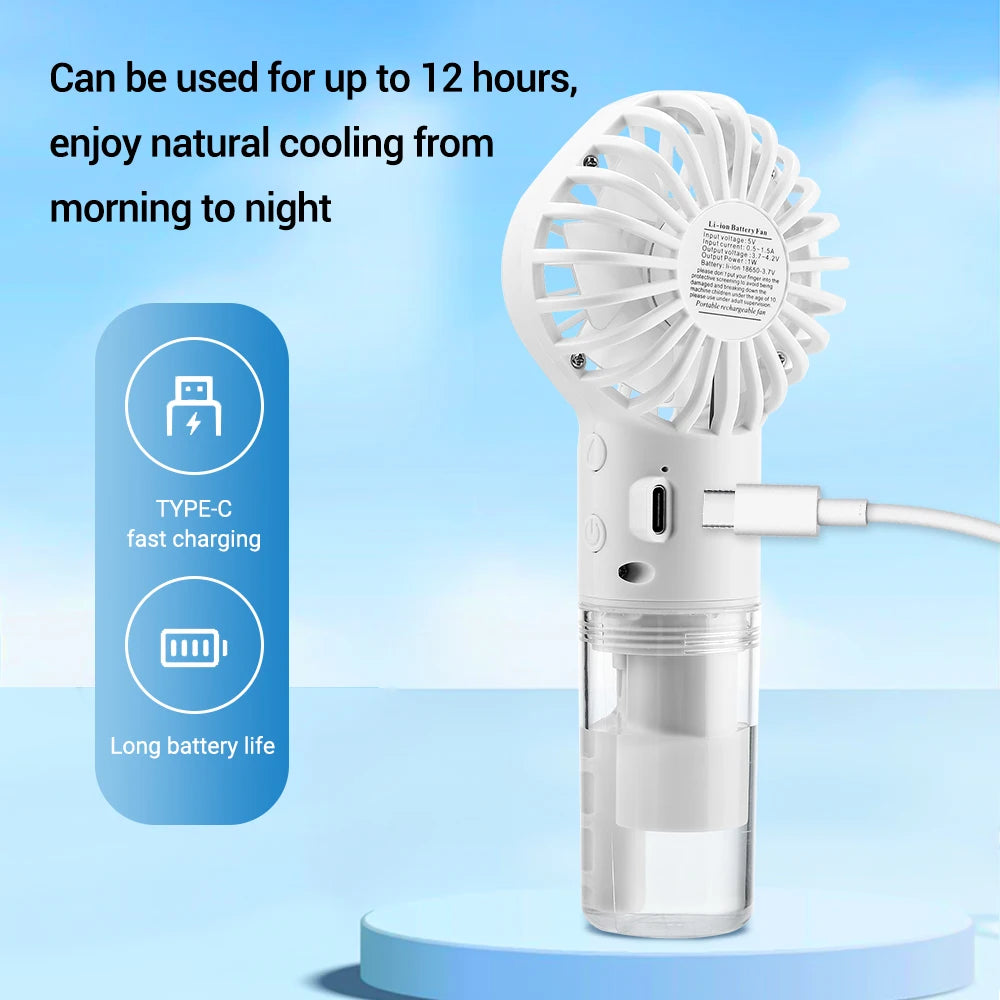 Portable Mini Handheld Humidifier Fan with Mist - Smarsty