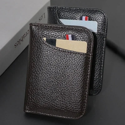 Portable Super Slim Soft Wallet for Men PU Leather Mini ID Credit Card Wallet Purse Card Holders Wallet Thin Small Short Wallets - Smarsty