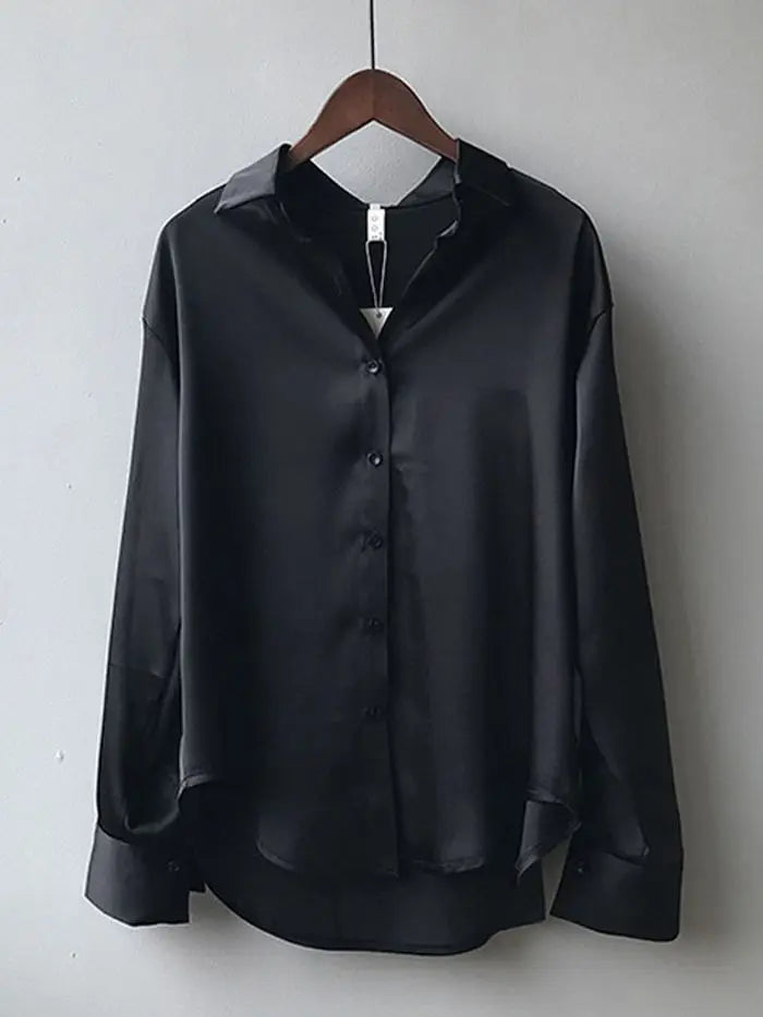 Autumn Fashion Button Up Shirt Spring Vintage Blouse Women White Lady Long Sleeves Female Loose Streetwear Shirts Design Tops - Smarsty