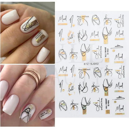 3D Holographic Geometry Nail Stickers for Stunning Decor - Smarsty