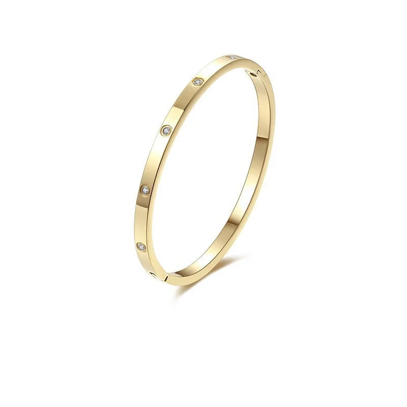 Luxury Stainless Steel Bangle for Women with Crystal - Smarsty