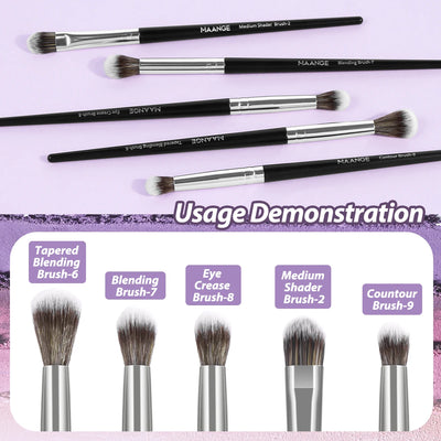 MAANGE 5 Piece Eye Shadow Brush Set for Flawless Makeup - Smarsty