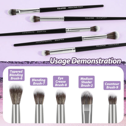 MAANGE 5 Piece Eye Shadow Brush Set for Flawless Makeup - Smarsty