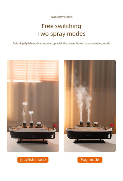 Ship Train Shape Ultrasonic Humidifier With Colorful Lights - Smarsty