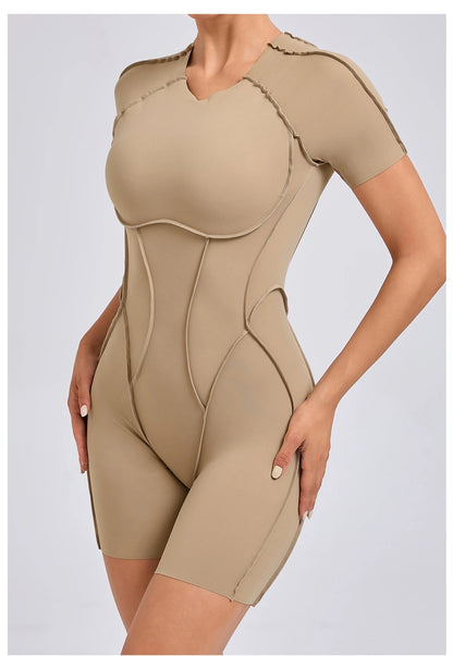 Short Jumpsuit Gym Clothes For Women Sportswear Fitness Overalls Backless Scrunch Booty Yoga Suit Sports Set Outfit - Smarsty