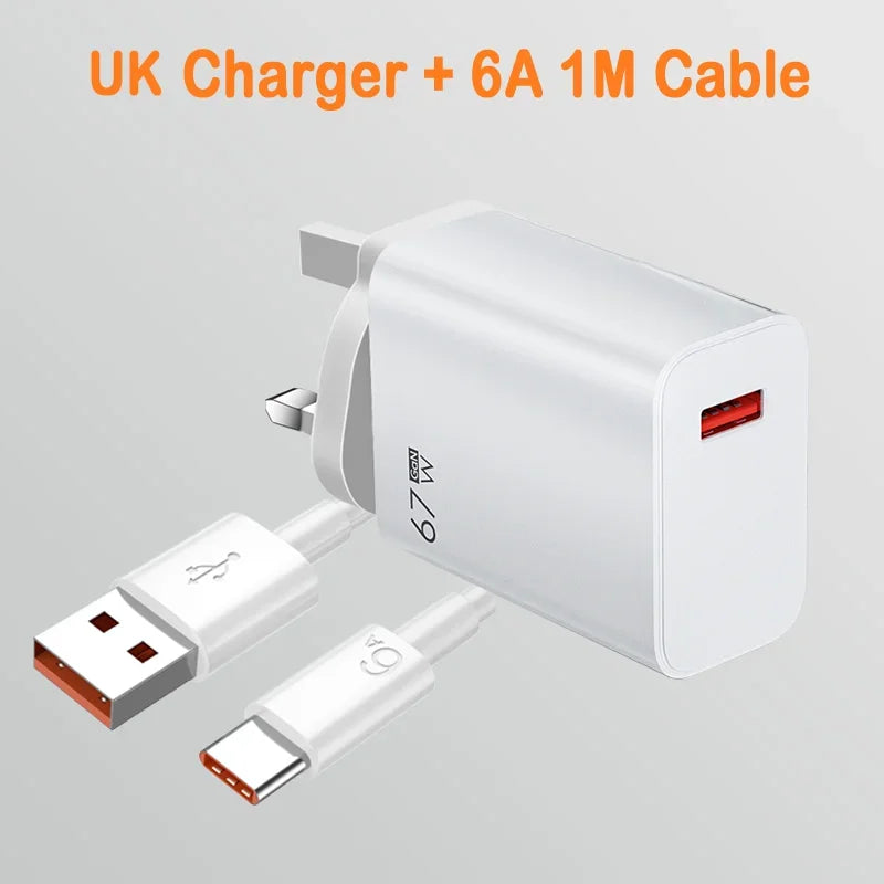67W USB C Fast Charger With Cable For Android Phones - Smarsty