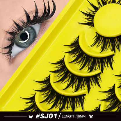 Groinneya Cat Eye 3D Natural False Lashes Fluffy Soft - Smarsty