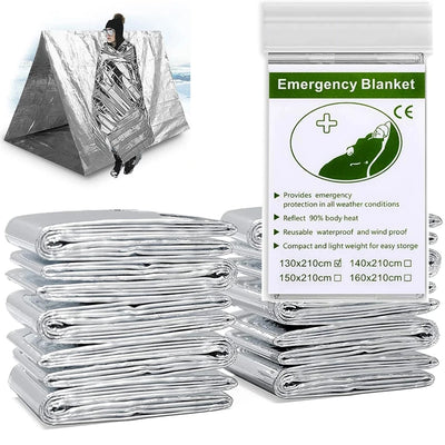 Survival Emergency Mylar Thermal Blanket Foil Space Blanket for NASA Body Warmer Outdoor First Aid Camping Gear Hiking Travel by Smarsty