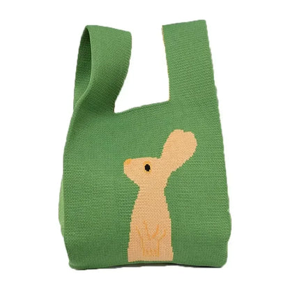 Cat Knit Handbag High Capacity Knot Wrist Bag For Women - Smarsty