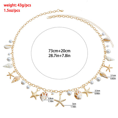 Bohemian Summer Beach Shell Waist Chain Jewelry - Smarsty
