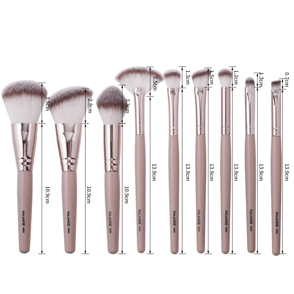 Maange 9 Piece Makeup Brush Set for Flawless Application - Smarsty