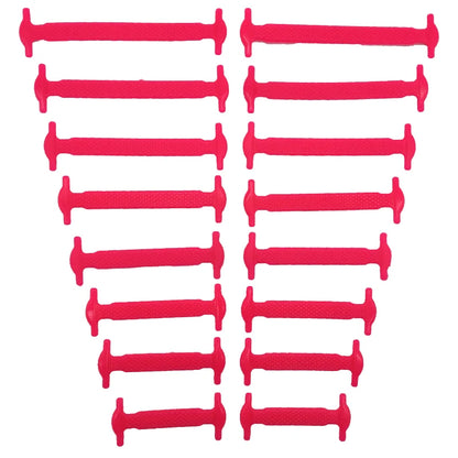 16pcs/lot Silicone Shoelaces No Tie Shoelaces 12 colors Elastic Lace Shoelace Creative Lazy Silicone Laces Rubber Lace - Smarsty