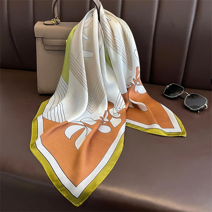 Luxury Silk Skinny Scarf with Cat Print for Women - Smarsty