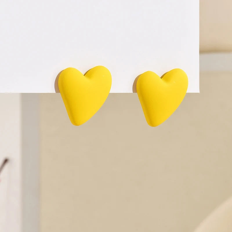 Candy Color Heart Acrylic Earrings for Women Stylish Design - Smarsty